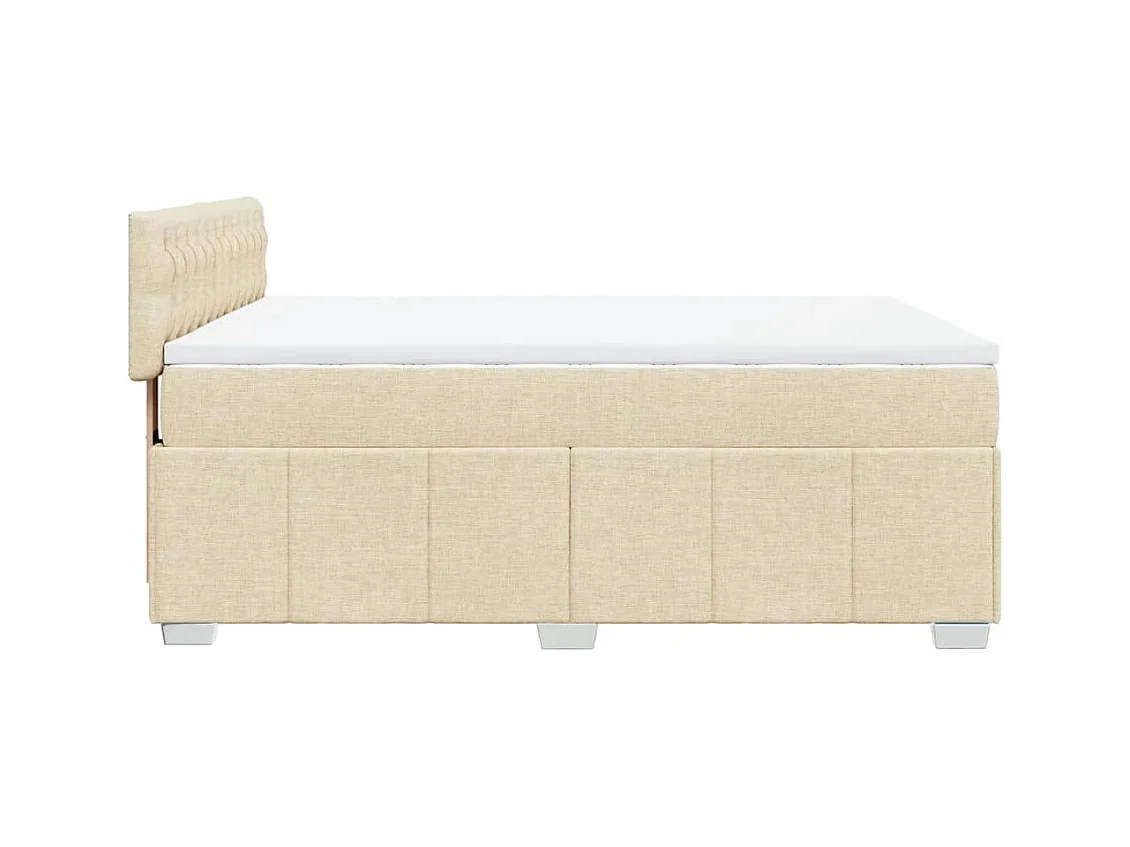 Cama com molas/colchão 140x200 cm tecido cor creme