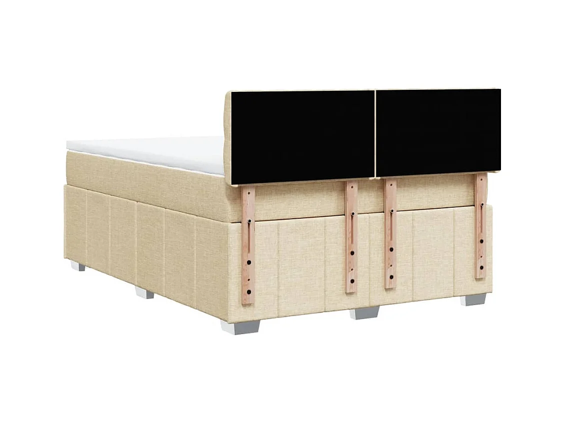 Cama com molas/colchão 140x200 cm tecido cor creme