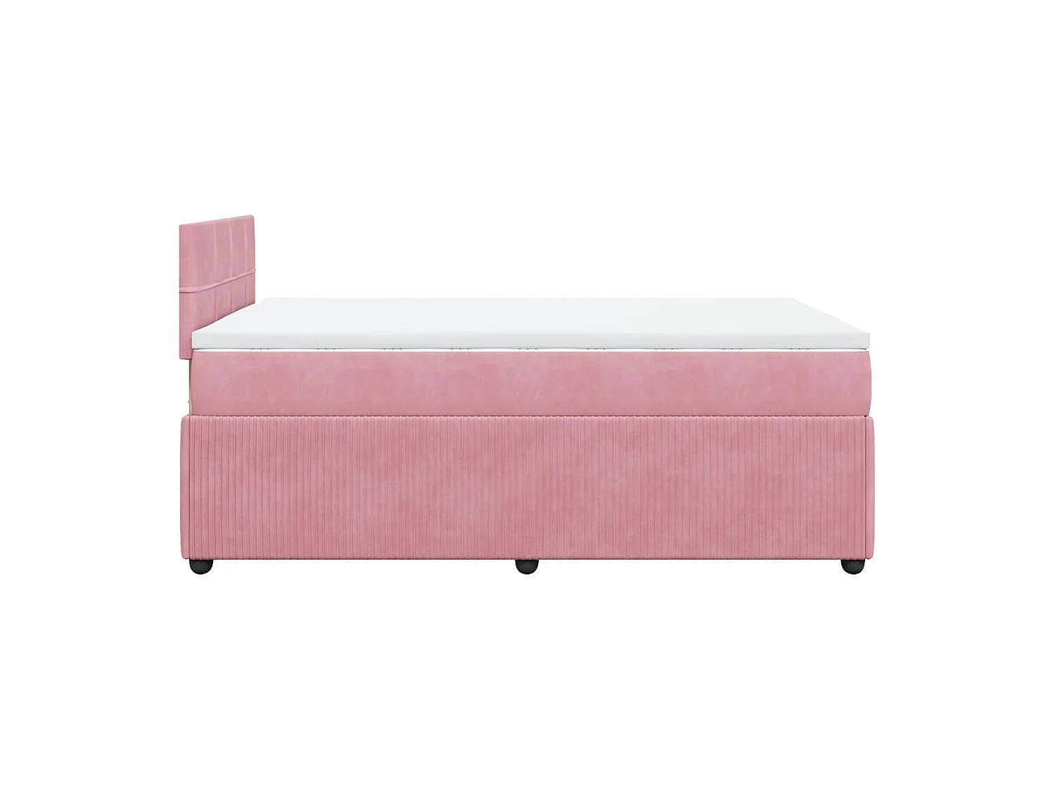 Cama box spring con colchón terciopelo rosa 120x200 cm