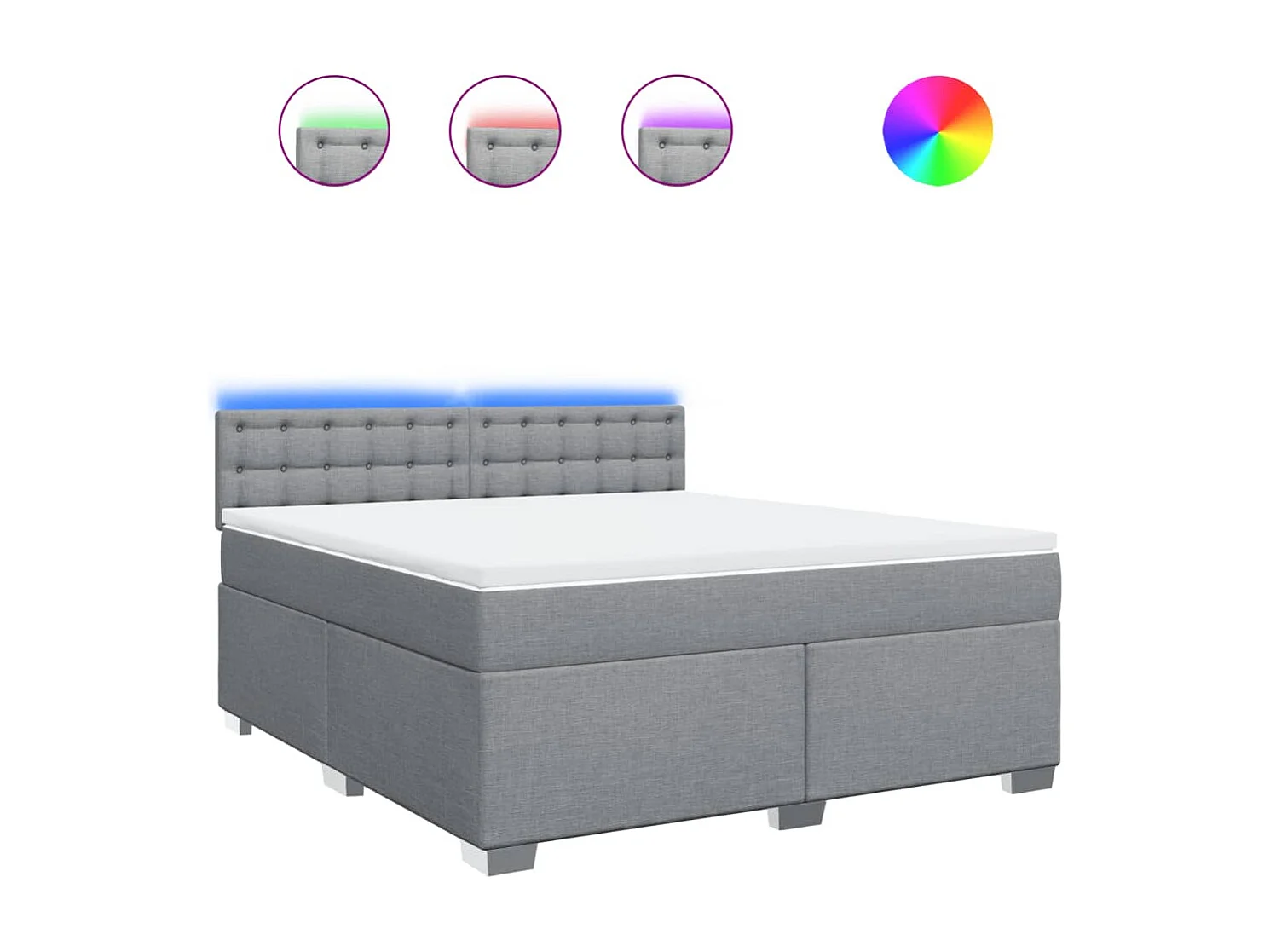 Boxspring met matras stof lichtgrijs 180x200 cm