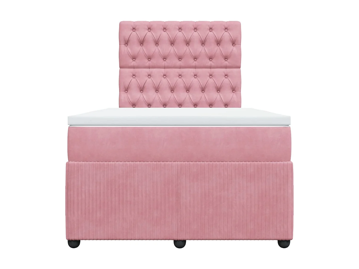 Cama boxspring com colchão 120x190 cm veludo rosa