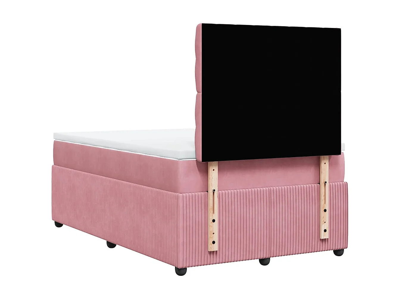 Cama boxspring com colchão 120x190 cm veludo rosa
