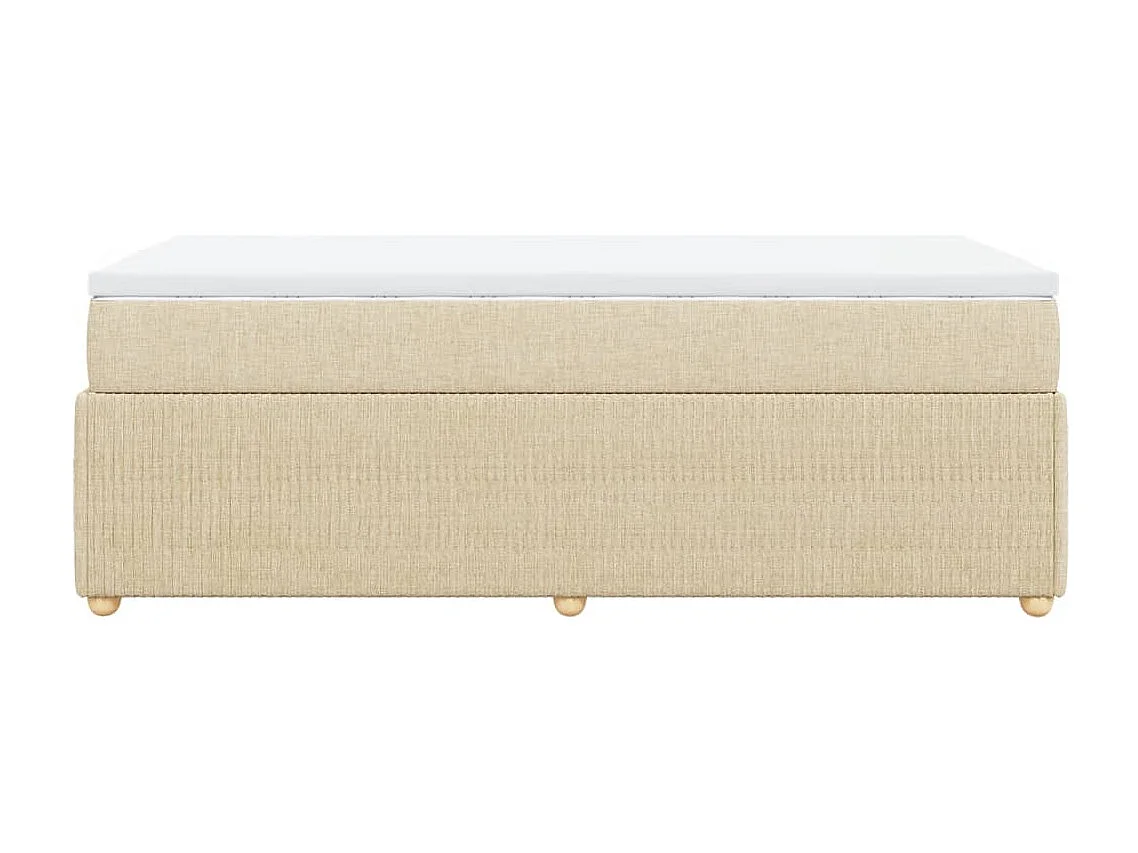 Boxspring met matras stof crèmekleurig 100x200 cm