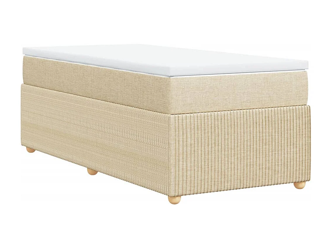 Sommier à lattes de lit avec matelas Crème 100x200 cm Tissu