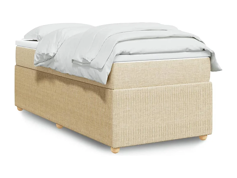 Sommier à lattes de lit avec matelas Crème 100x200 cm Tissu