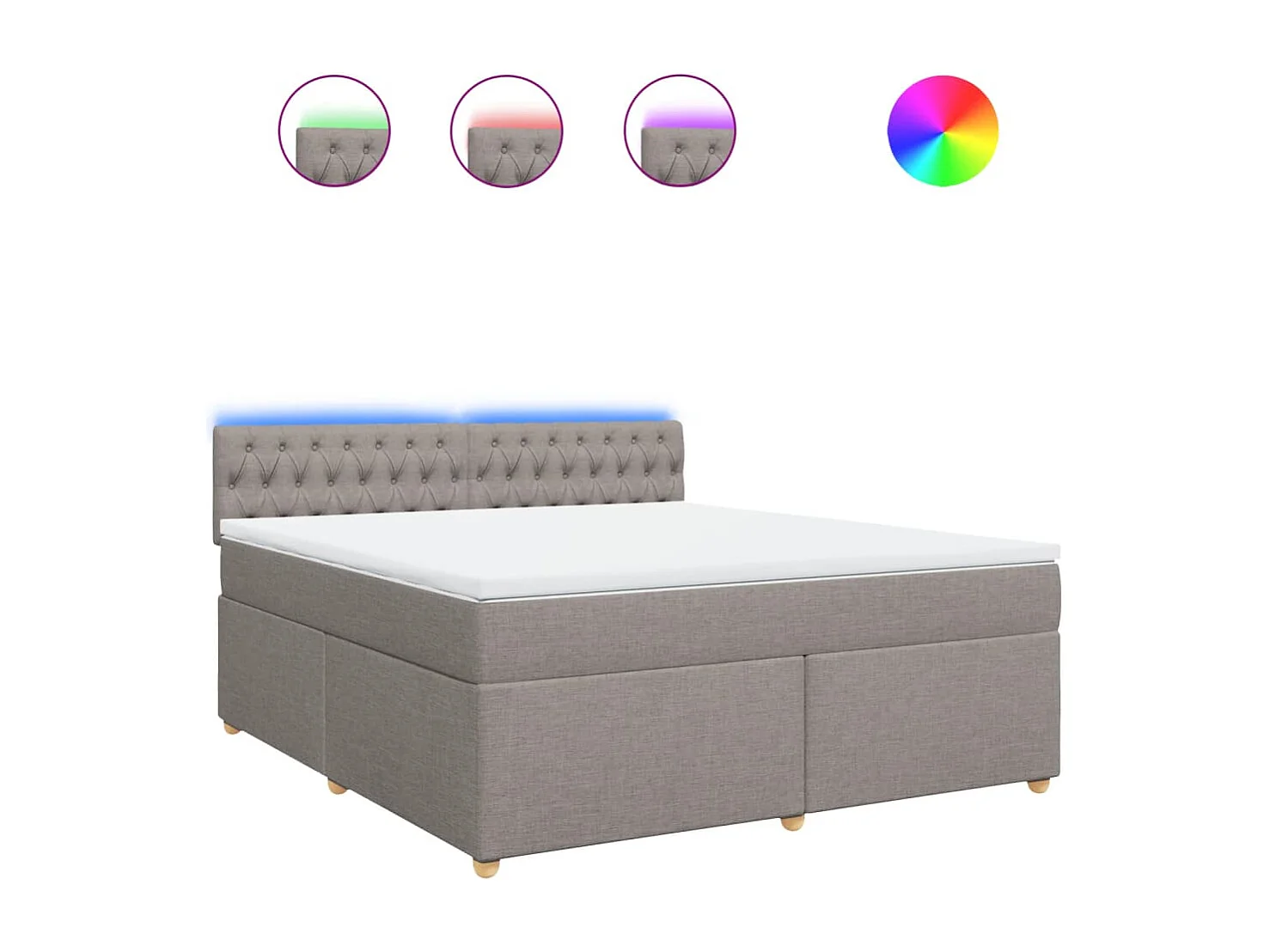 Boxspring met matras stof taupe 180x200 cm