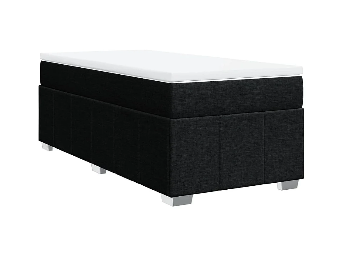 Sommier à lattes de lit avec matelas Noir 90x190 cm Tissu