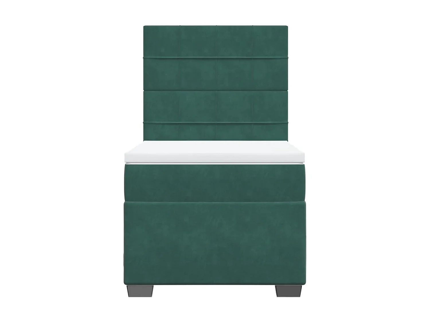 Boxspring met matras fluweel donkergroen 90x200 cm