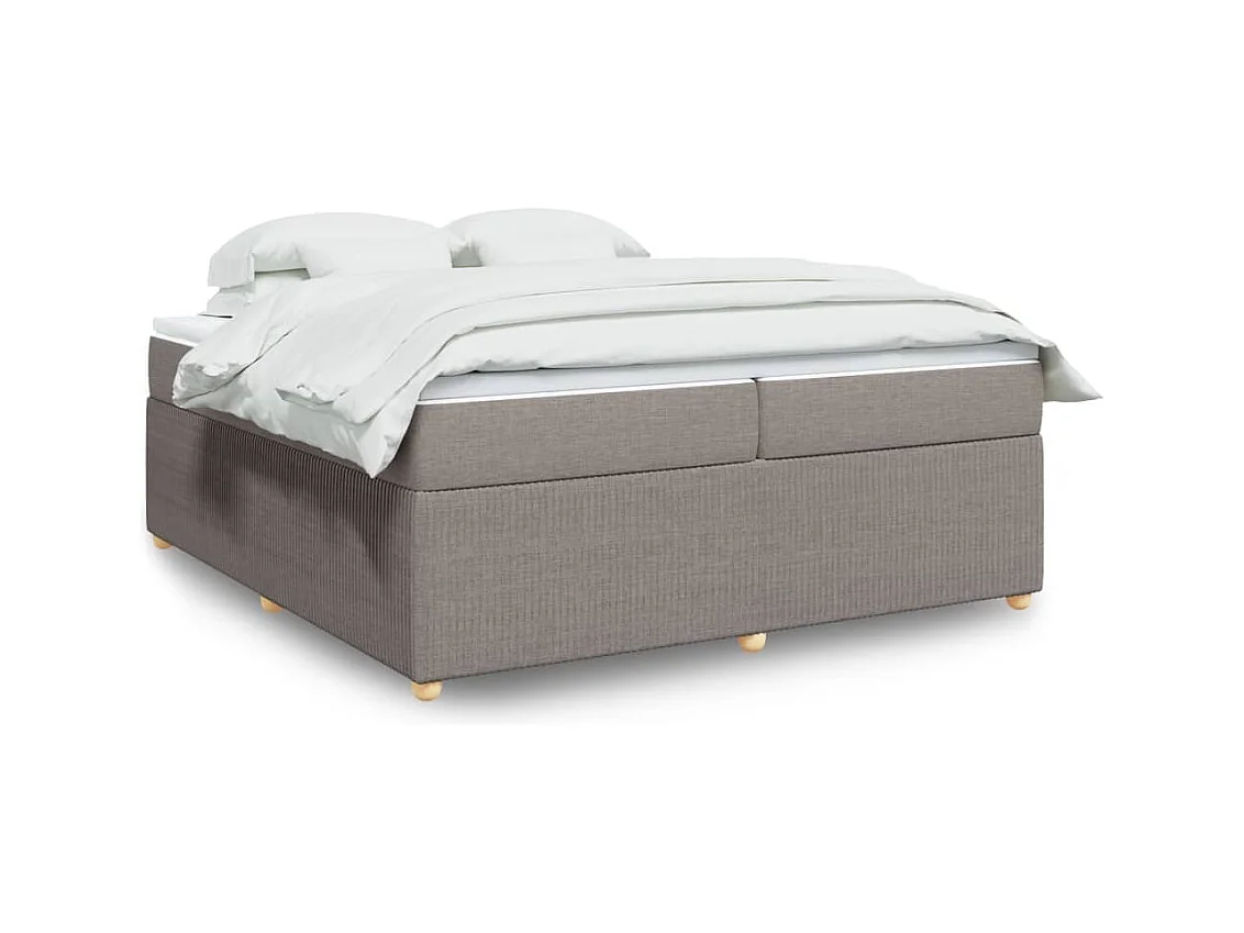 Boxspring met matras stof taupe 200x200 cm