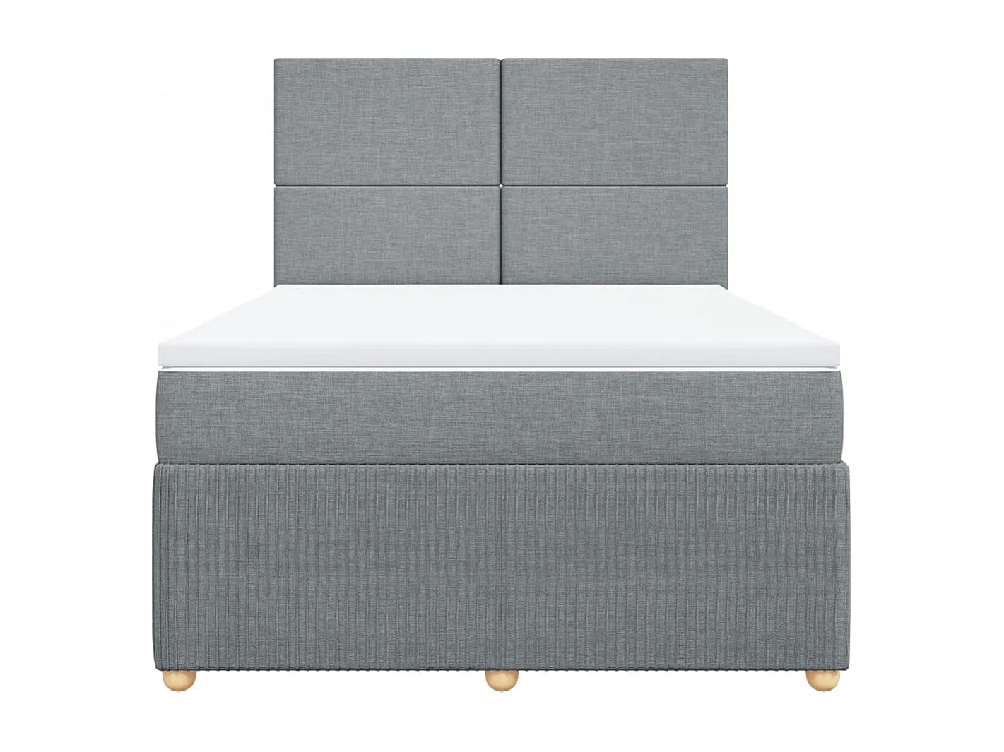 Sommier à lattes de lit avec matelas Gris clair 140x190cm Tissu