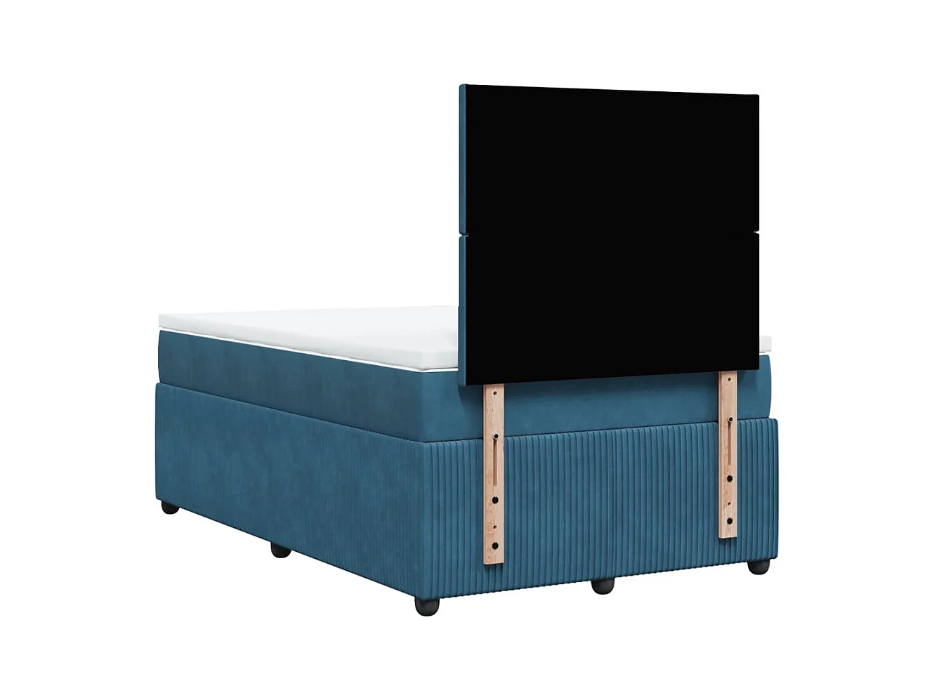 Cama boxspring com colchão 120x200 cm veludo azul