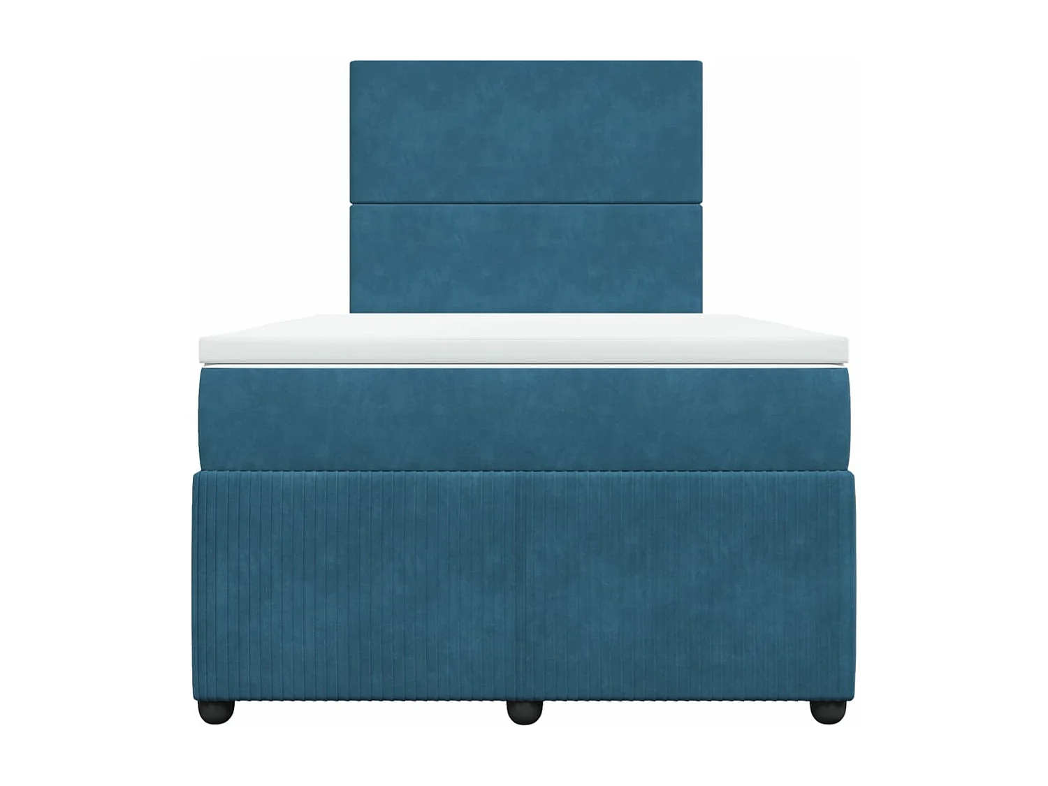 Sommier à lattes de lit et matelas bleu 120x200 cm velours