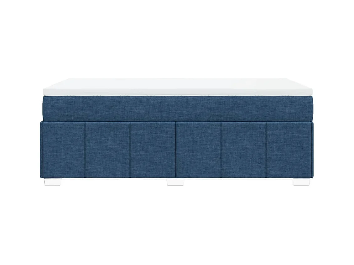 Cama com molas/colchão 80x200 cm tecido azul