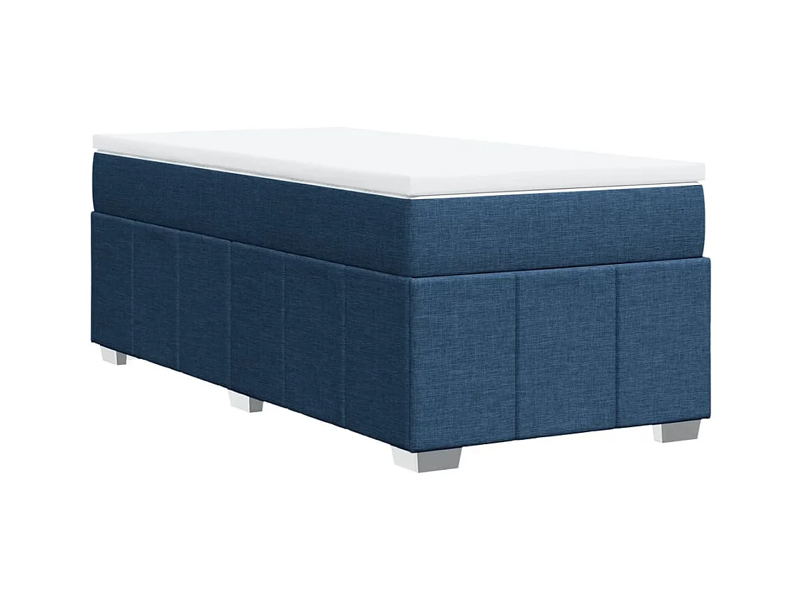 Cama com molas/colchão 80x200 cm tecido azul