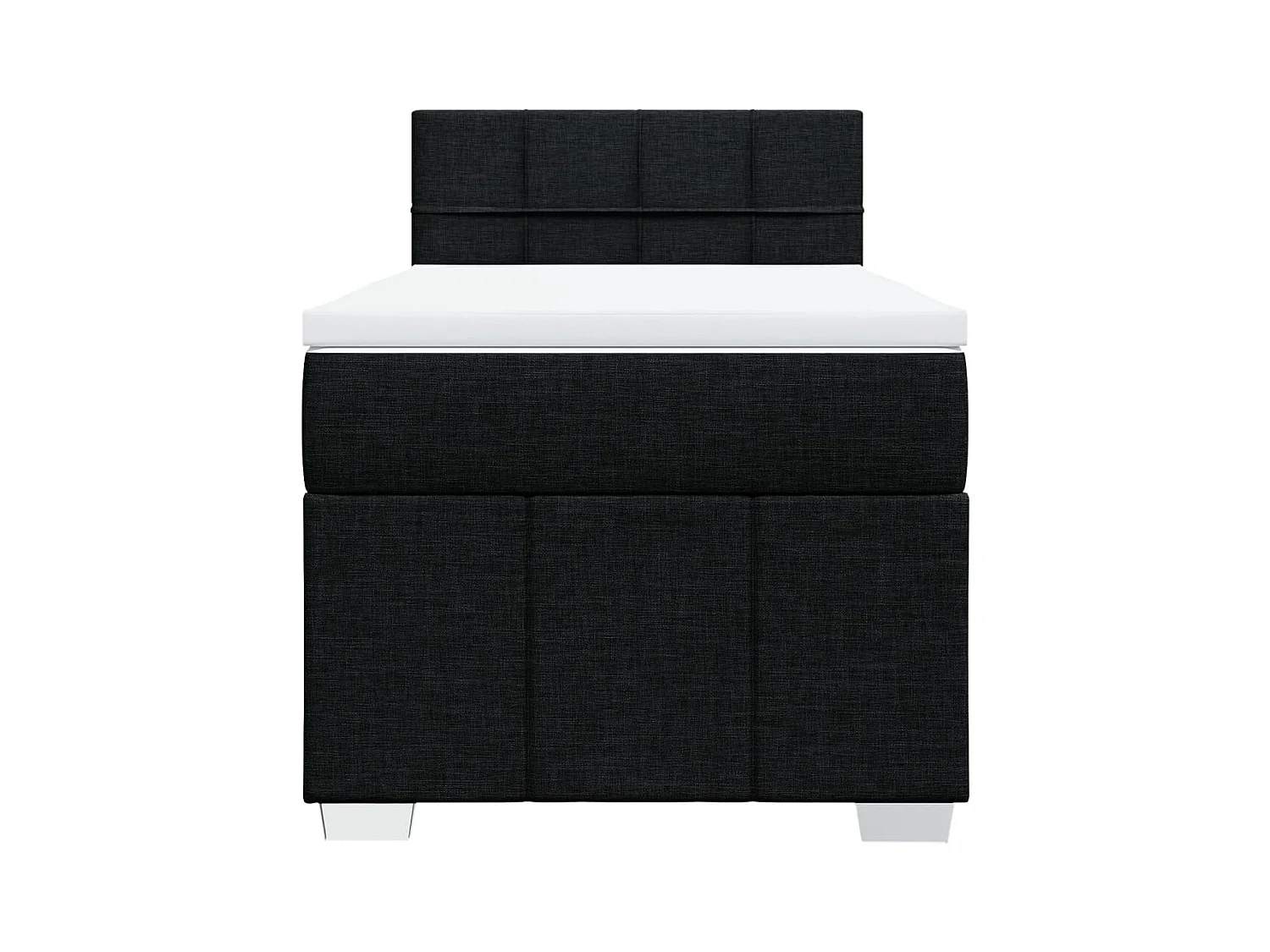 Sommier à lattes de lit avec matelas Noir 90x200 cm Tissu