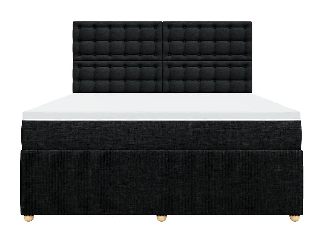 Boxspring met matras stof zwart 180x200 cm