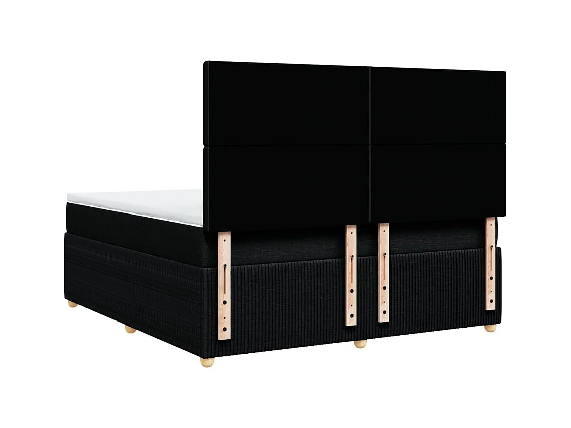 Sommier à lattes de lit avec matelas Noir 180x200 cm Tissu
