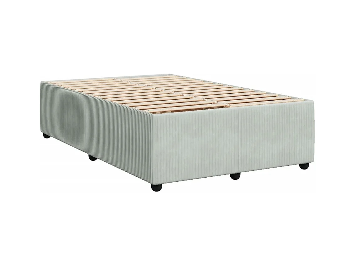 Sommier à lattes de lit et matelas gris clair 120x190cm velours