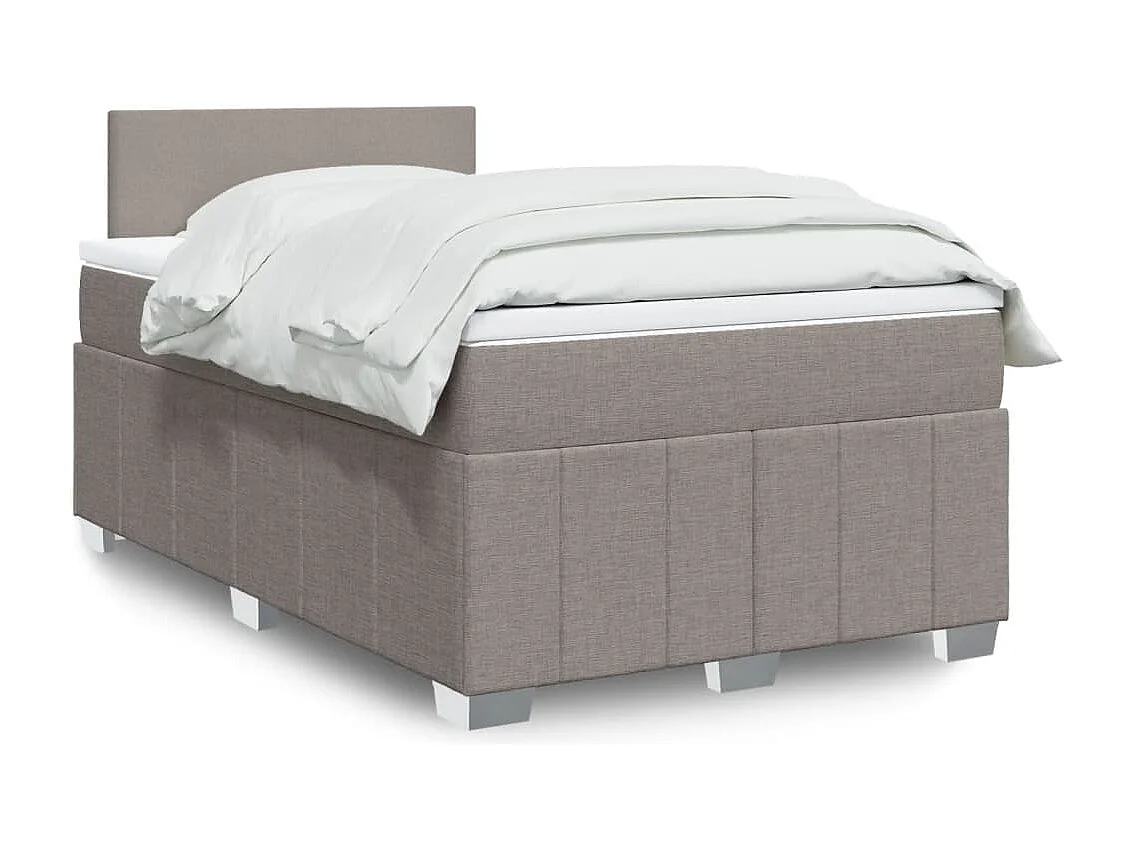 Sommier à lattes de lit avec matelas Taupe 120x200 cm Tissu