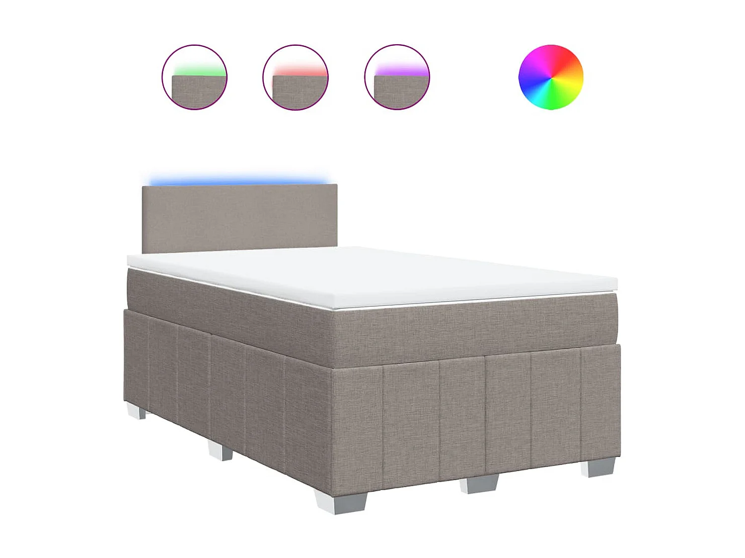 Sommier à lattes de lit avec matelas Taupe 120x200 cm Tissu