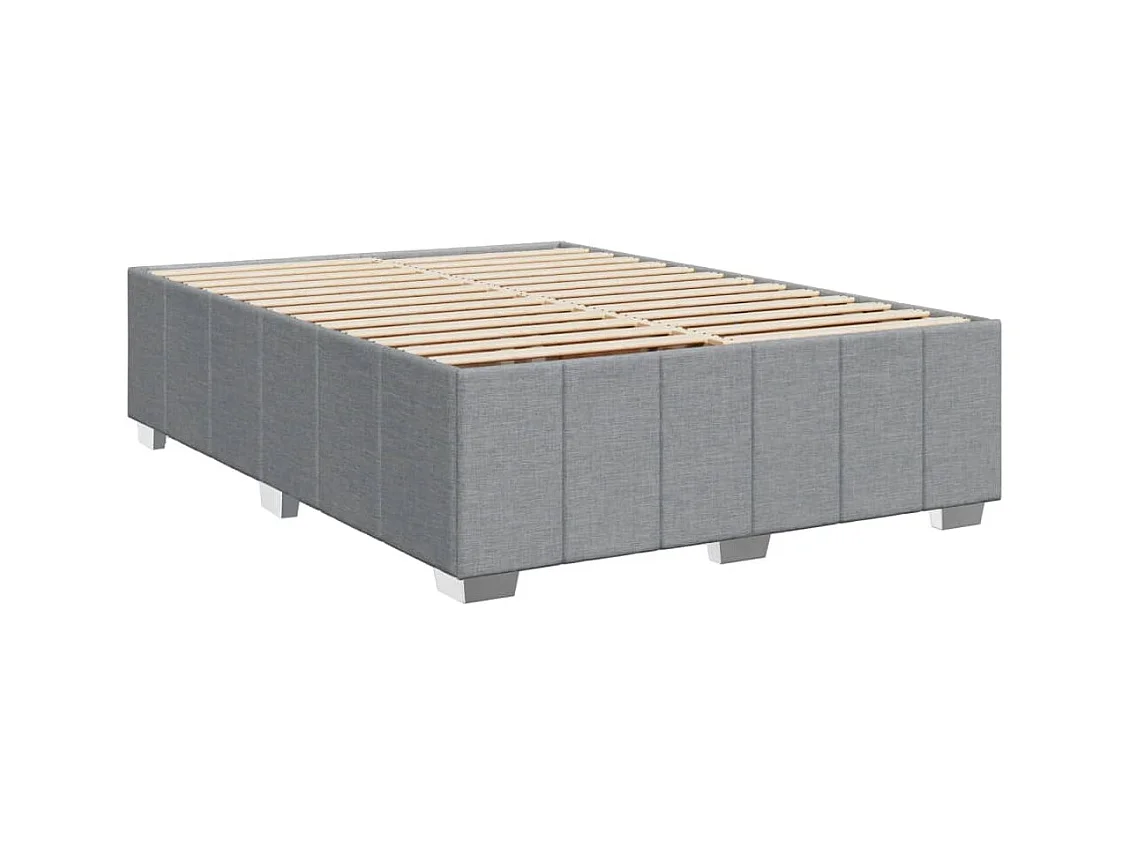 Sommier à lattes de lit avec matelas Gris clair 140x200cm Tissu