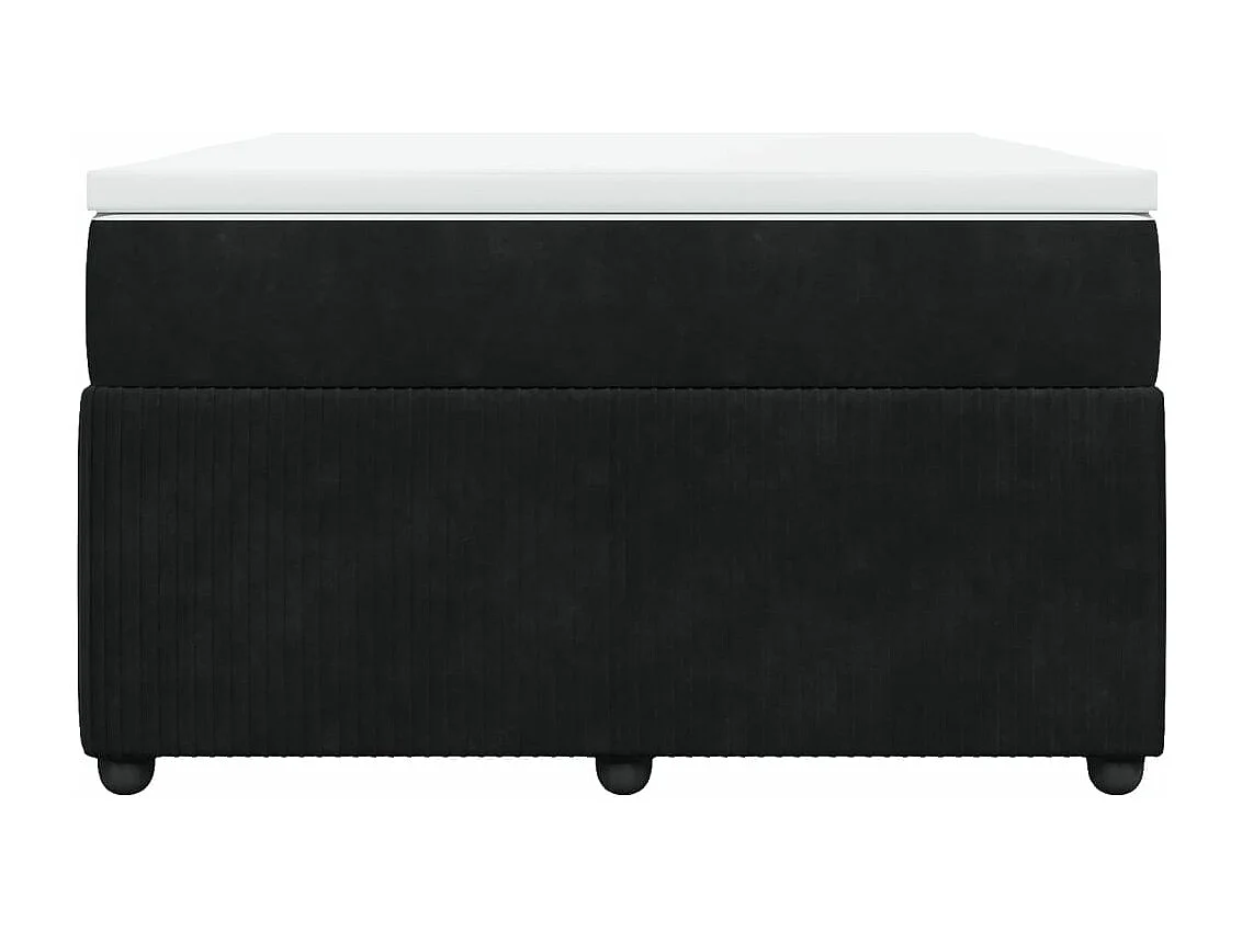 Sommier à lattes de lit avec matelas noir 120x190 cm velours
