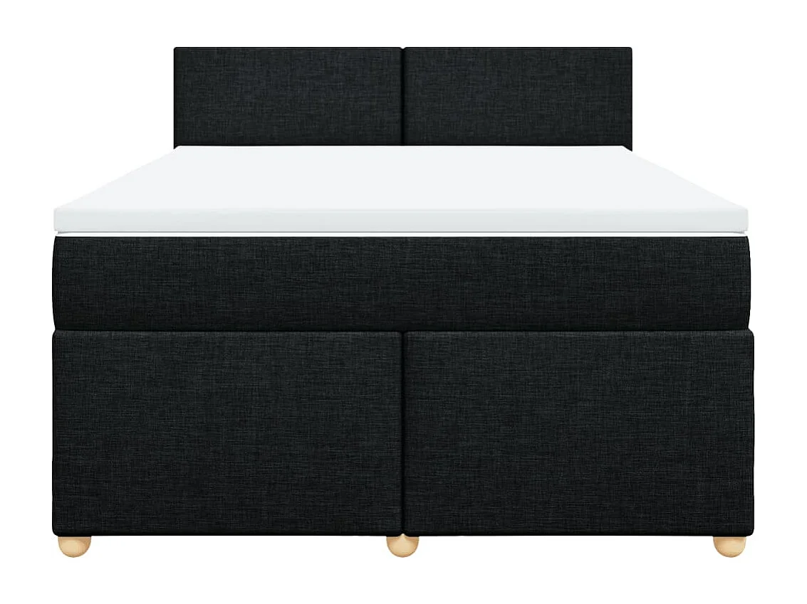 Sommier à lattes de lit avec matelas Noir 140x190 cm Tissu
