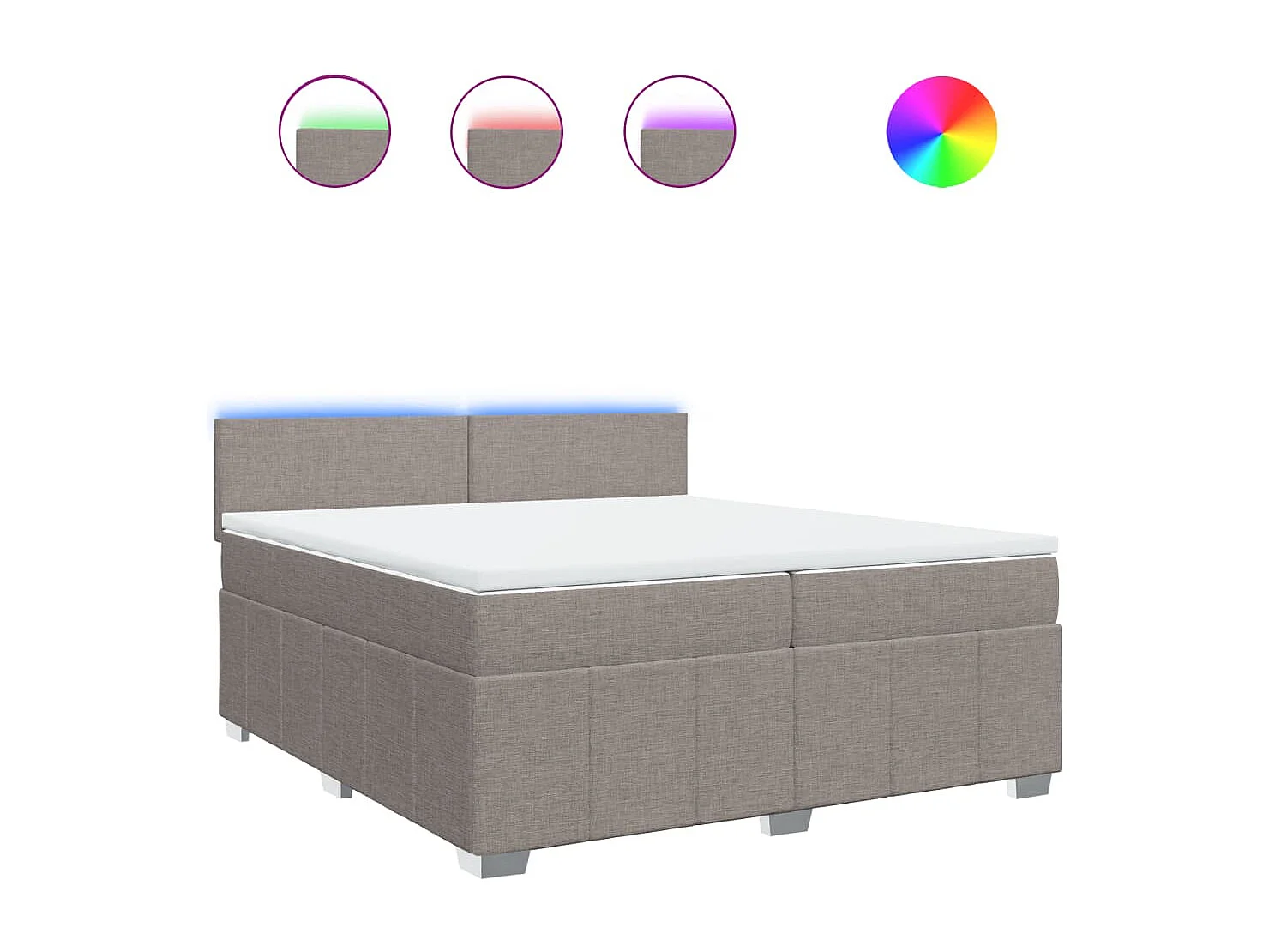 Sommier à lattes de lit avec matelas Taupe 200x200 cm Tissu