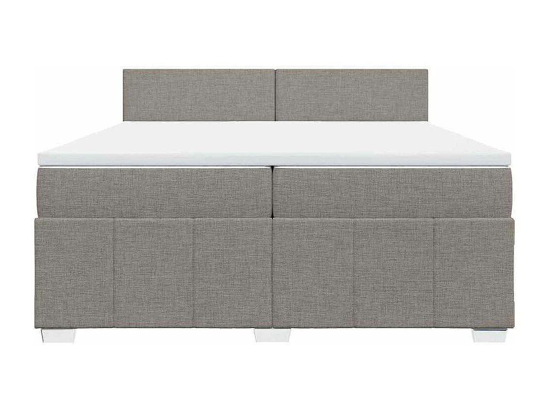 Sommier à lattes de lit avec matelas Taupe 200x200 cm Tissu