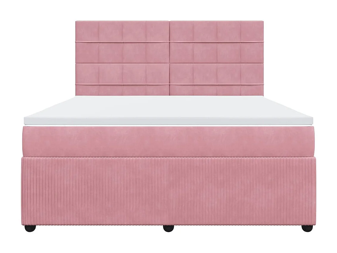 Cama com molas/colchão 180x200 cm veludo rosa