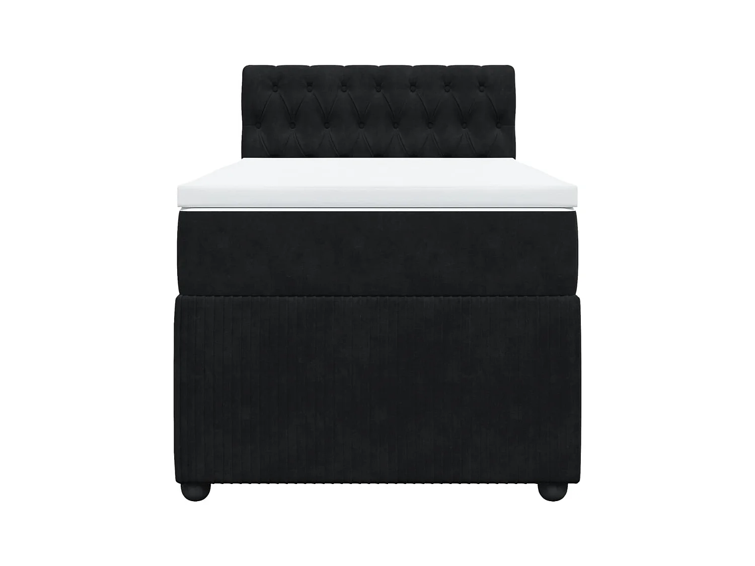 Sommier à lattes de lit avec matelas Noir 90x200 cm Velours