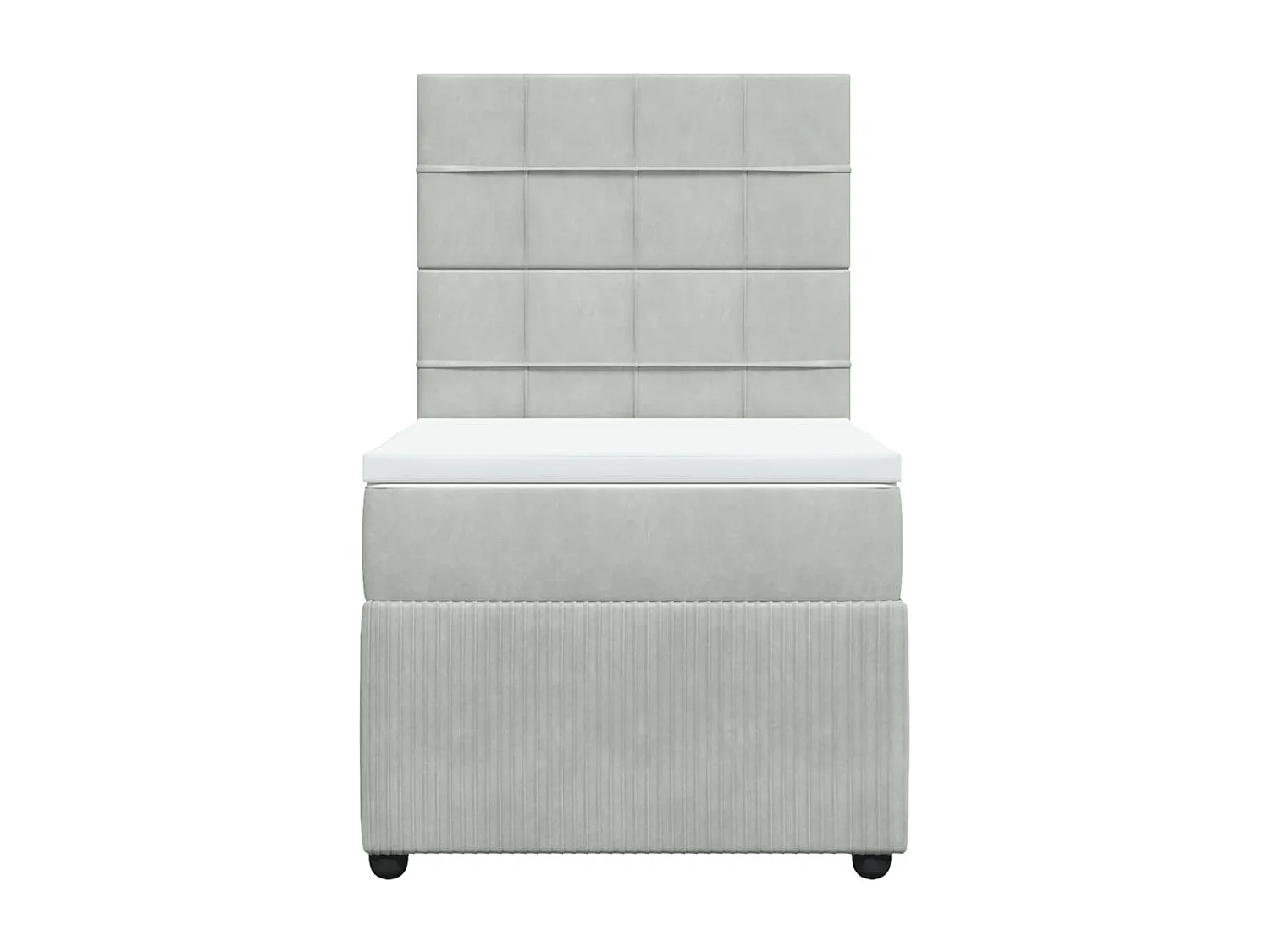 Boxspring met matras fluweel lichtgrijs 90x200 cm