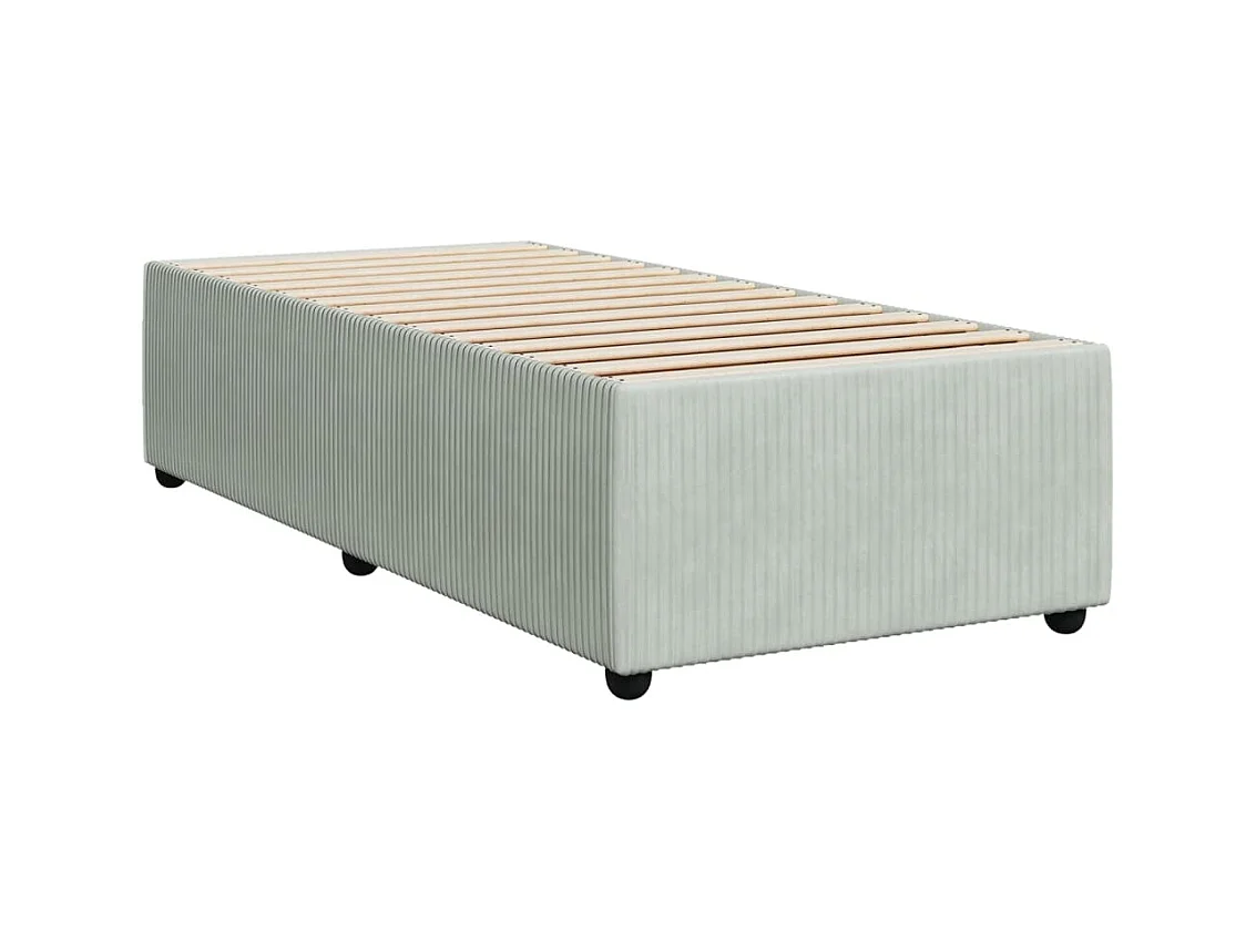 Sommier à lattes de lit et matelas Gris clair 90x200 cm Velours