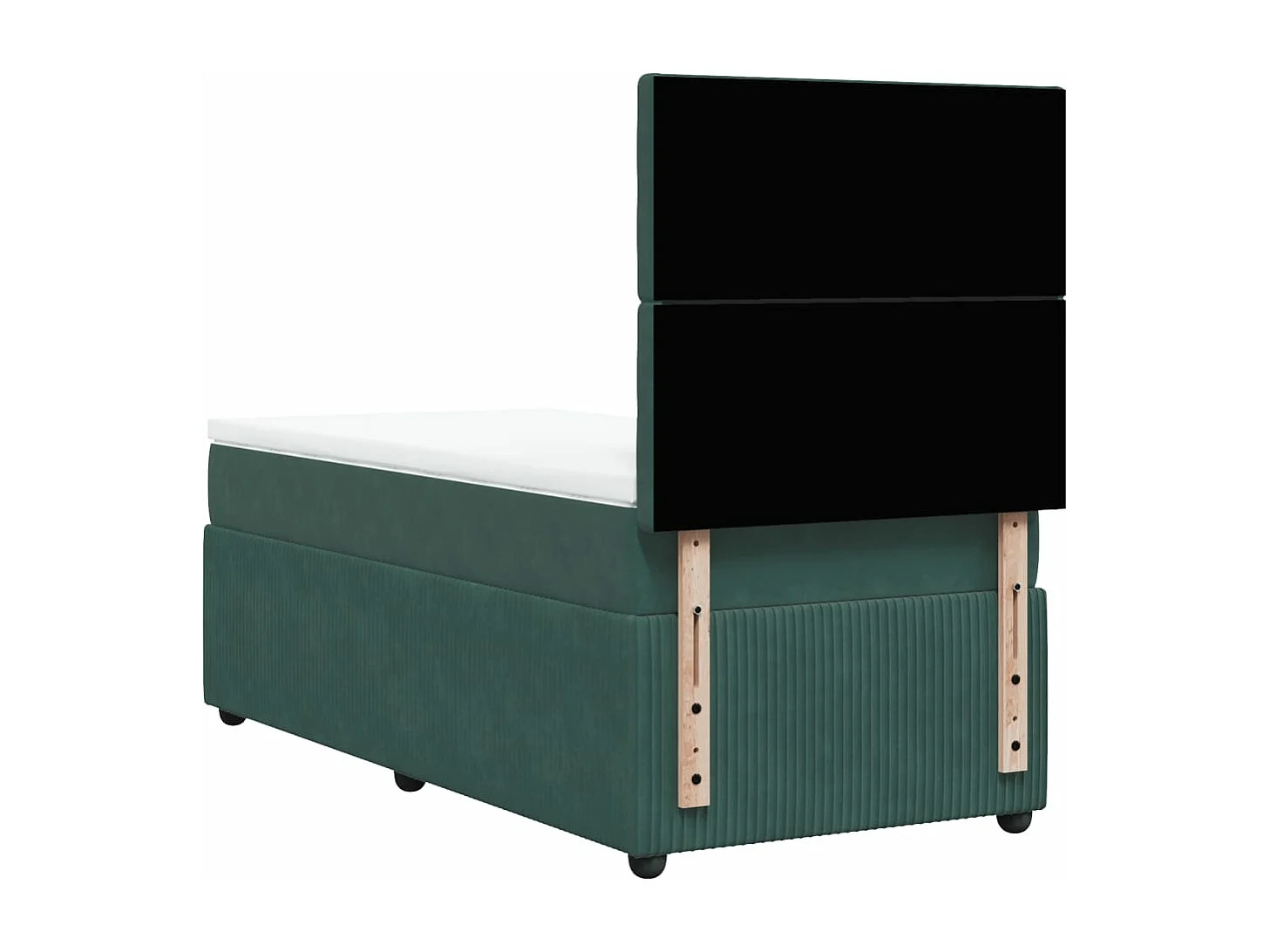 Sommier à lattes de lit avec matelas Vert foncé 90x190 cm
