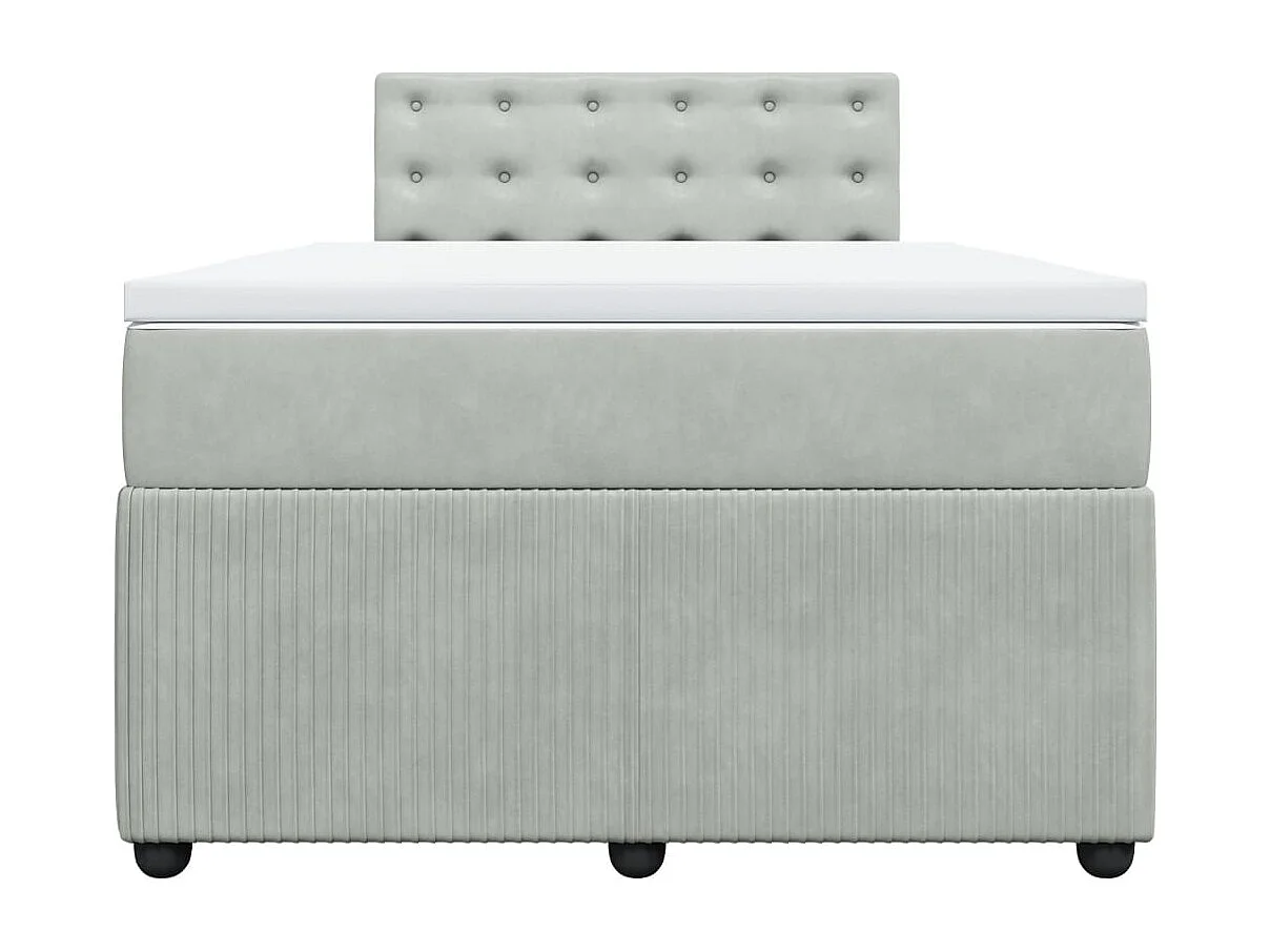 Cama boxspring com colchão 120x190 cm veludo cinzento-claro