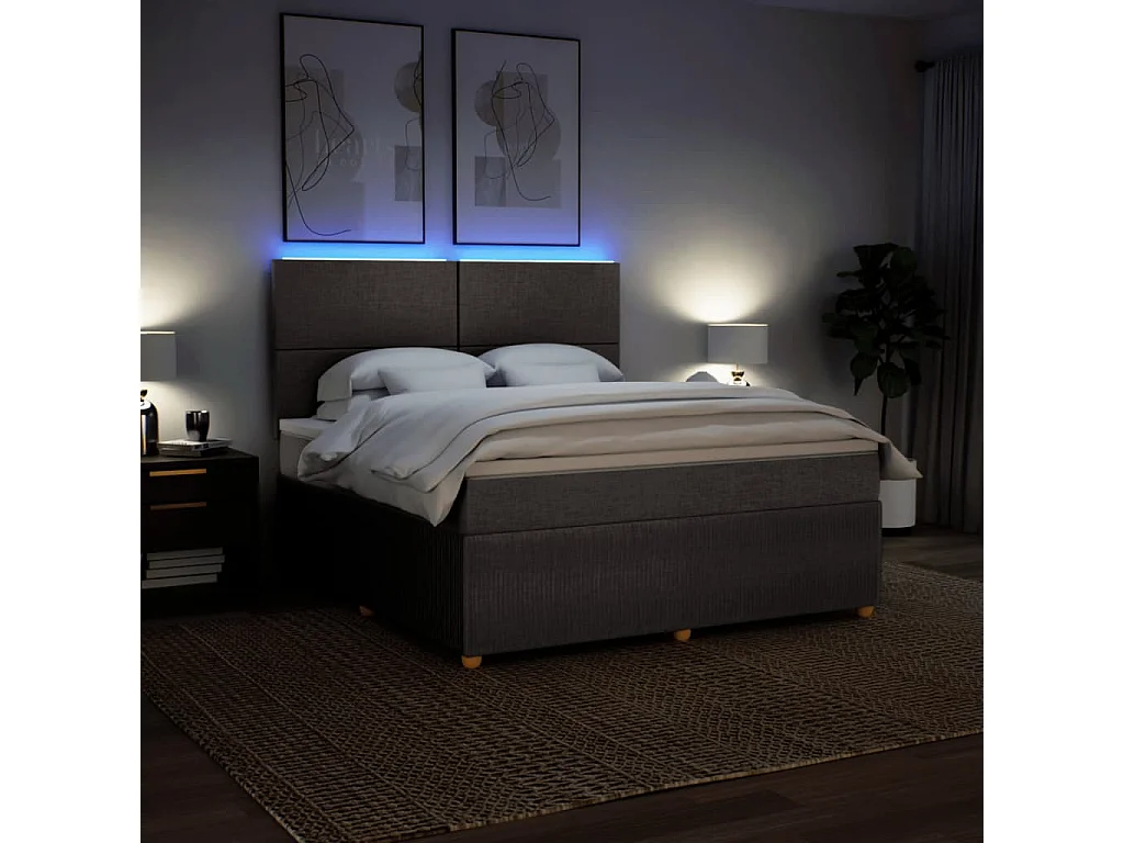 Boxspring met matras stof taupe 180x200 cm