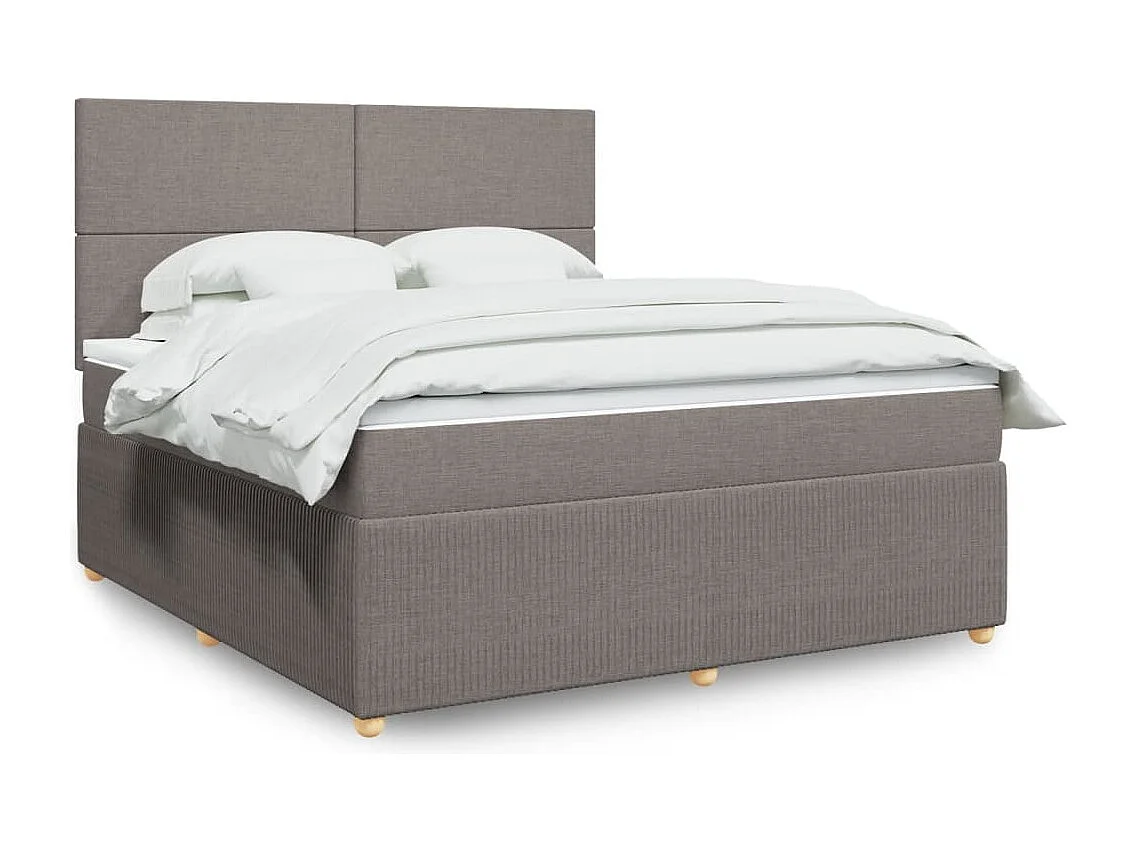 Sommier à lattes de lit avec matelas Taupe 180x200 cm Tissu