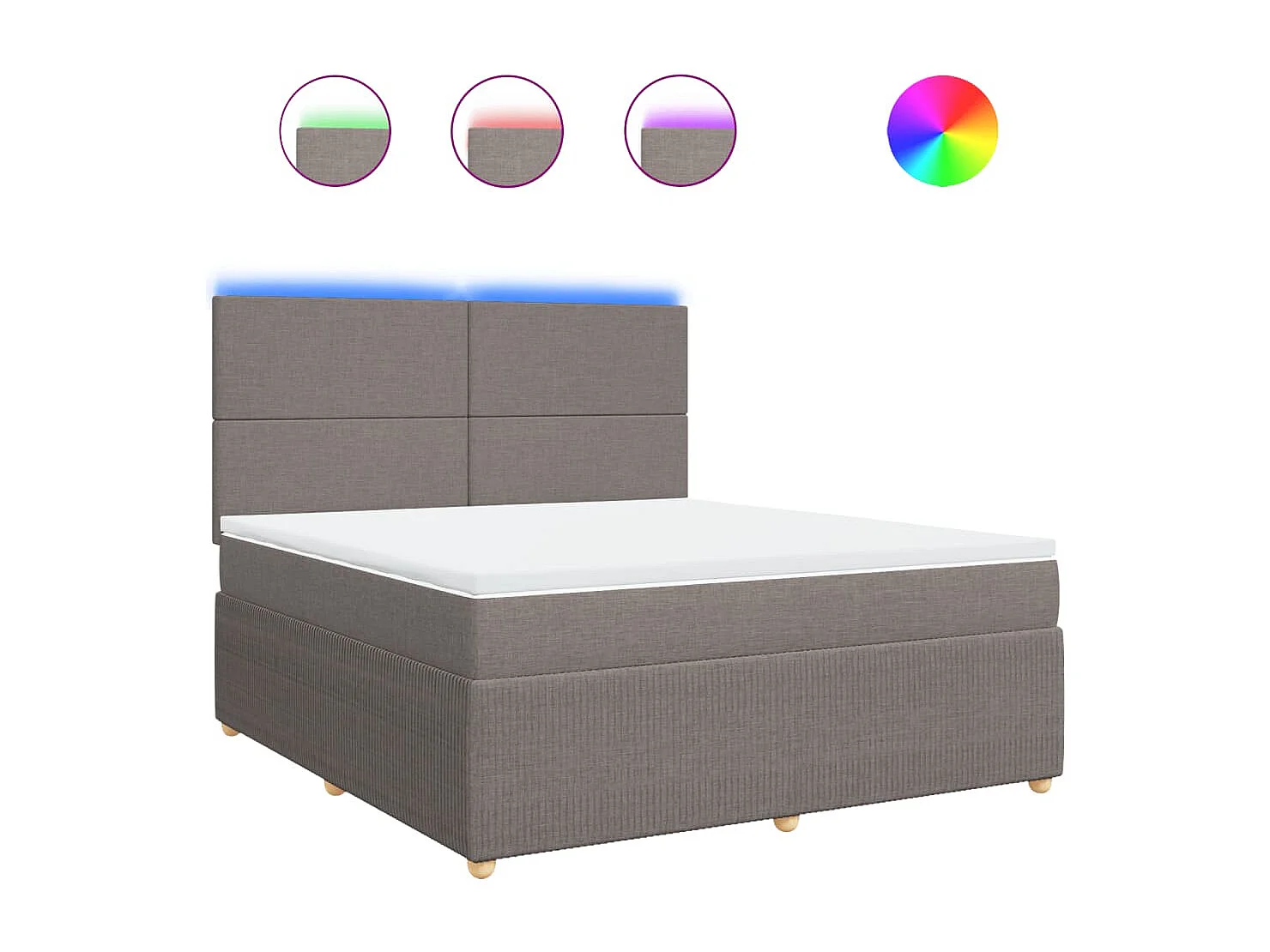 Sommier à lattes de lit avec matelas Taupe 180x200 cm Tissu