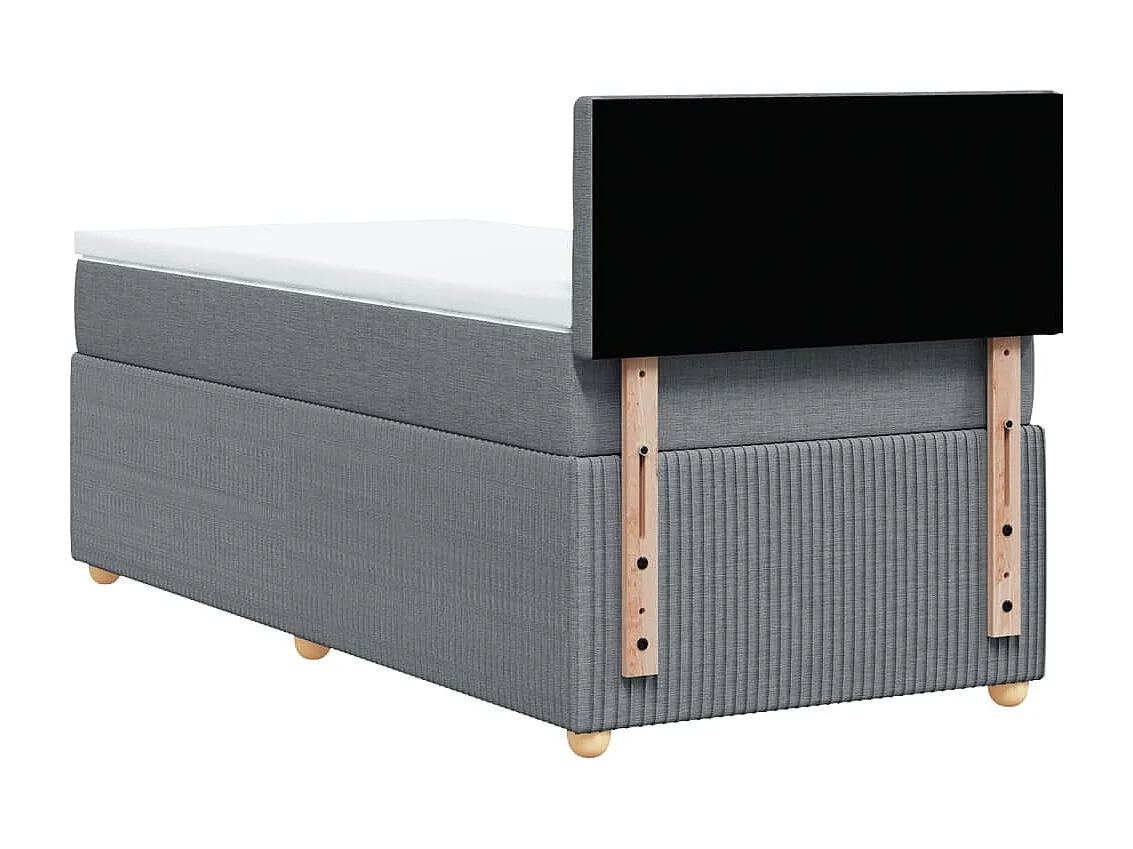 Sommier à lattes de lit avec matelas gris clair 80x200 cm tissu