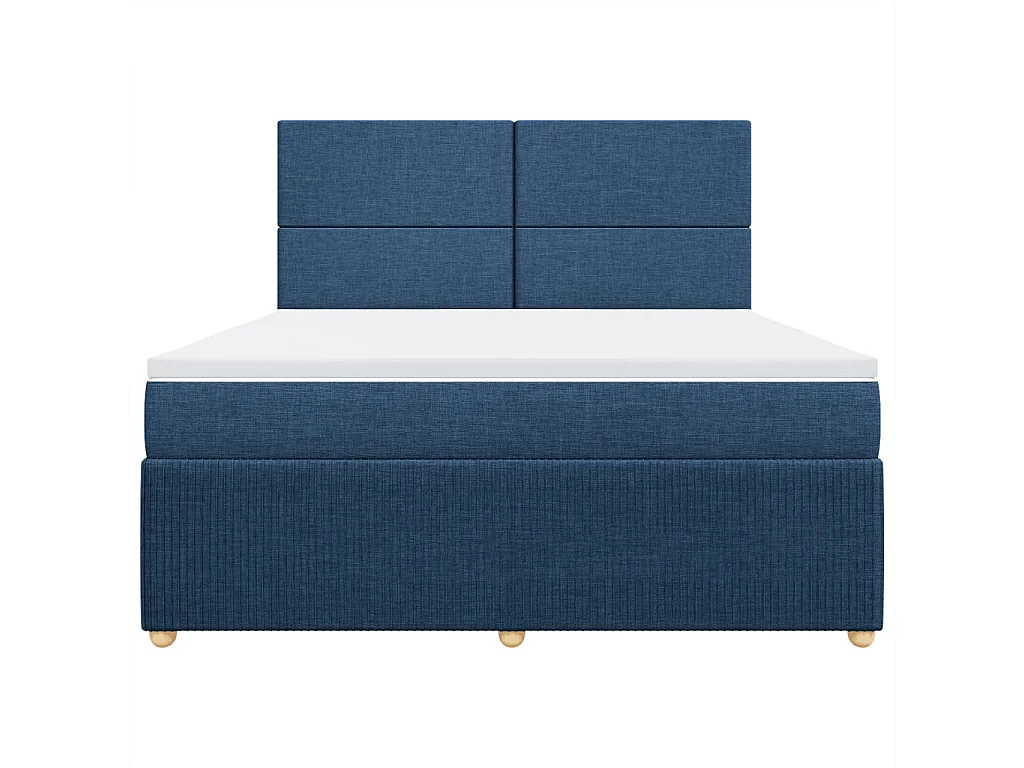 Sommier à lattes de lit avec matelas Bleu 180x200 cm Tissu