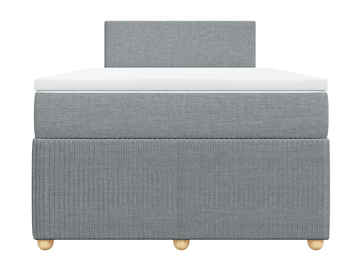 Sommier à lattes de lit et matelas gris clair 120x190 cm tissu