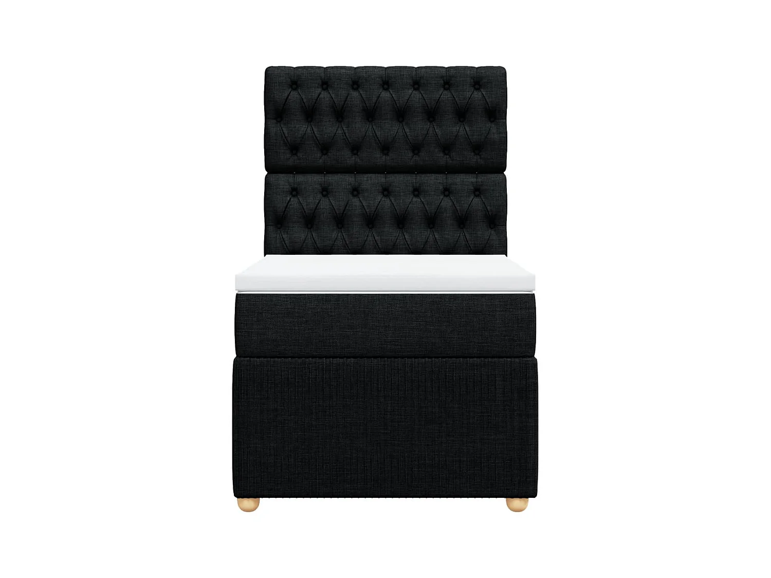 Cama com molas/colchão 80x200 cm tecido preto