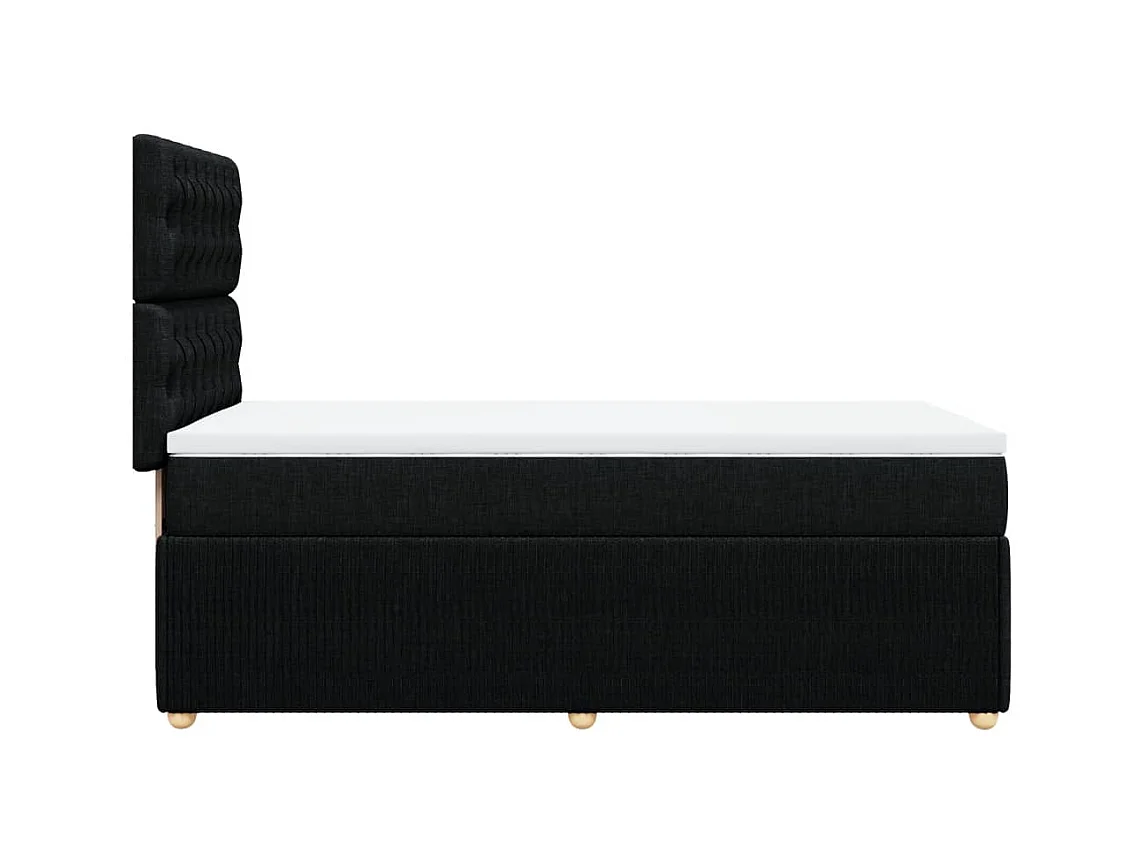 Cama com molas/colchão 80x200 cm tecido preto