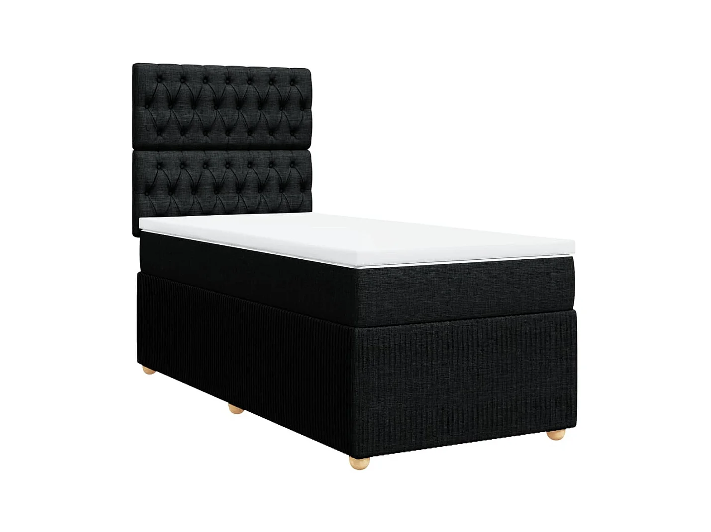 Cama com molas/colchão 80x200 cm tecido preto