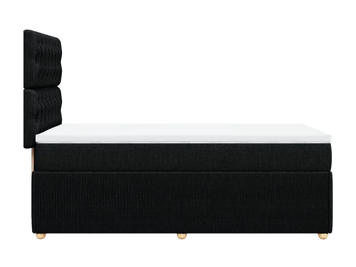 Sommier à lattes de lit et matelas Noir 80x200 cm Tissu