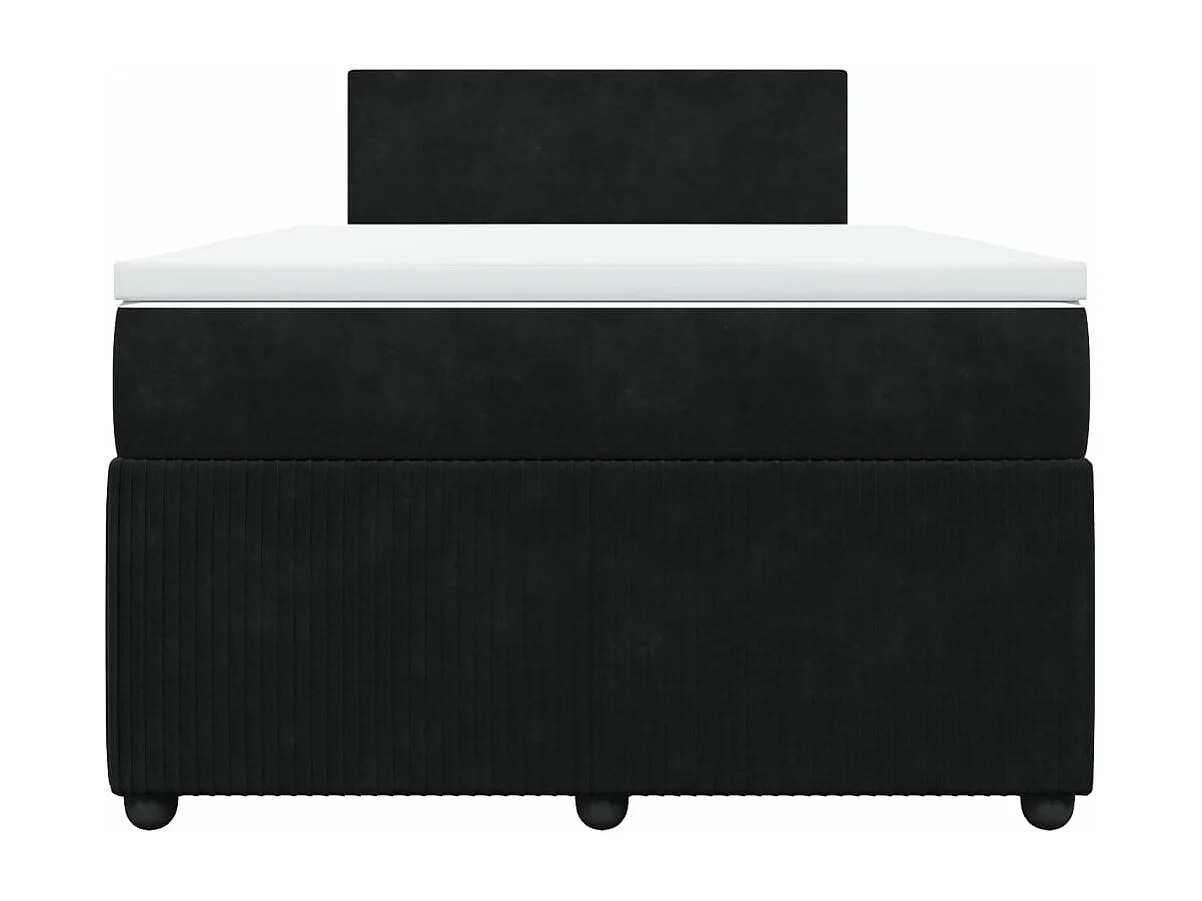 Sommier à lattes de lit avec matelas noir 120x190 cm velours