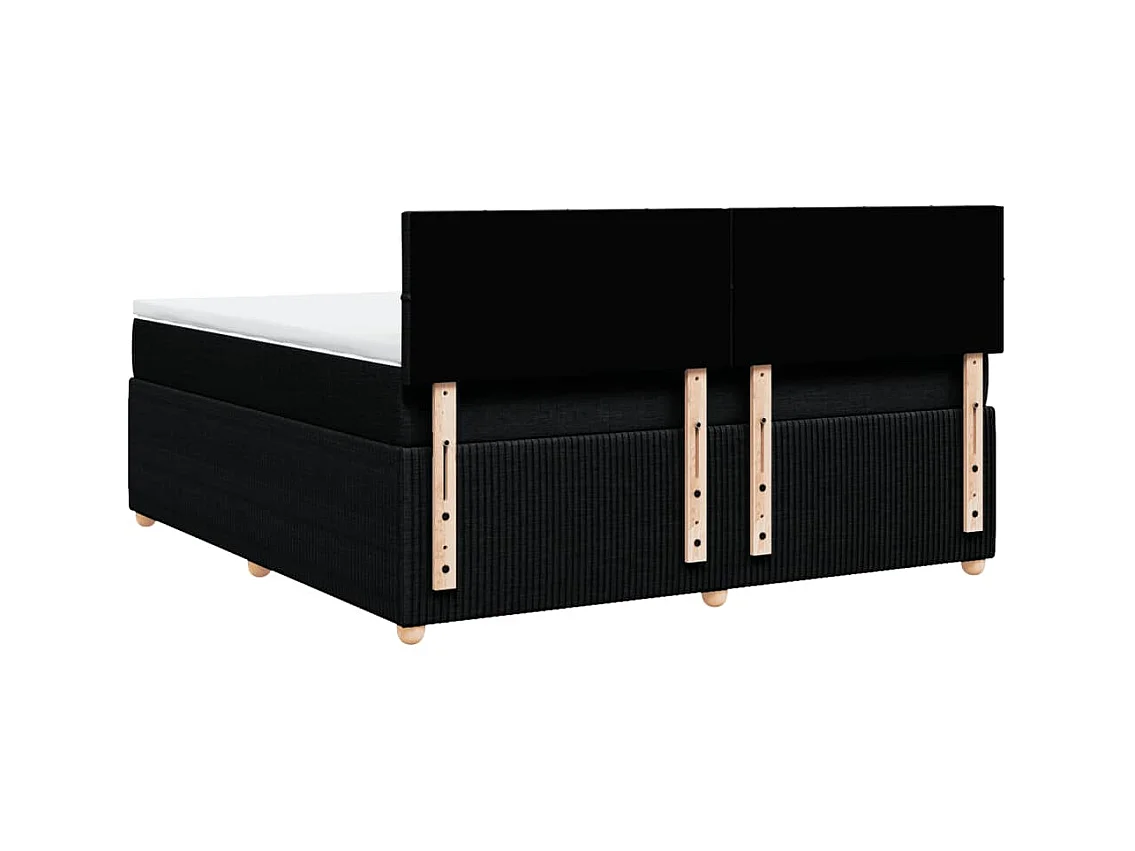 Boxspring met matras stof zwart 180x200 cm