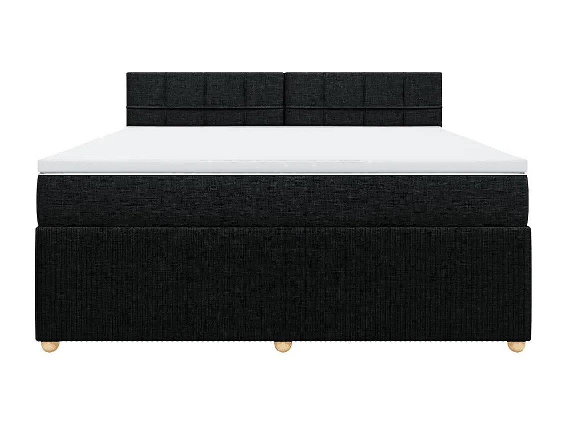 Cama com molas/colchão 180x200 cm tecido preto
