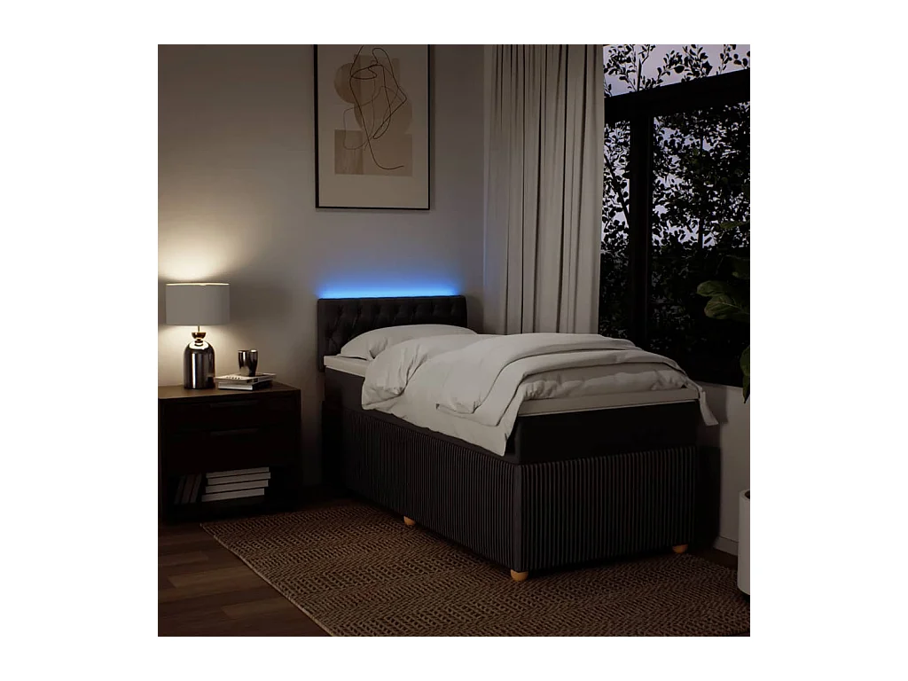 Sommier à lattes de lit avec matelas Marron foncé 80x200 cm