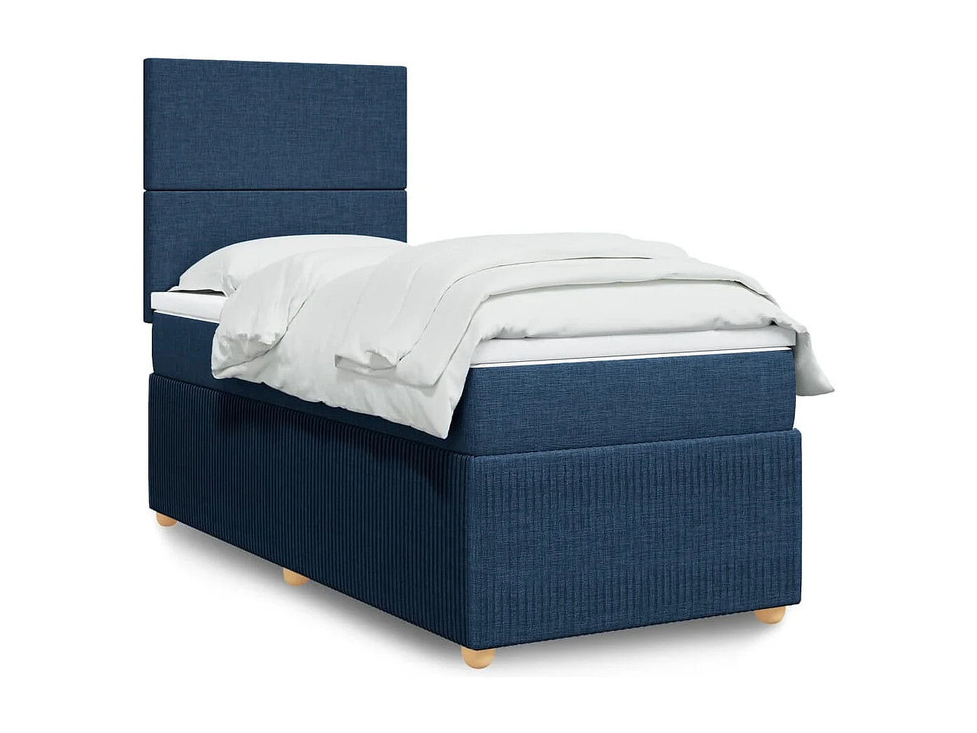 Sommier à lattes de lit avec matelas Bleu 80x200 cm Tissu